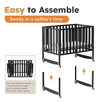 WANTKEY NINI & 3LEG セット　別注オークver Amazon.com : EvoNook 6-in-1 Convertible Mini Crib, 100% New